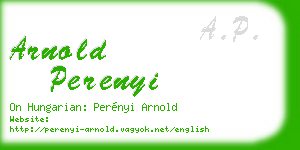 arnold perenyi business card